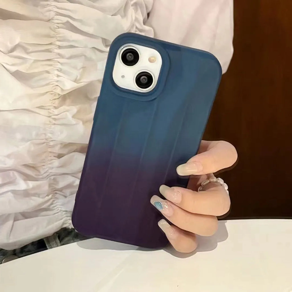 Frosted TPU gradient colour matching phone case for Apple iPhone with fall protection
