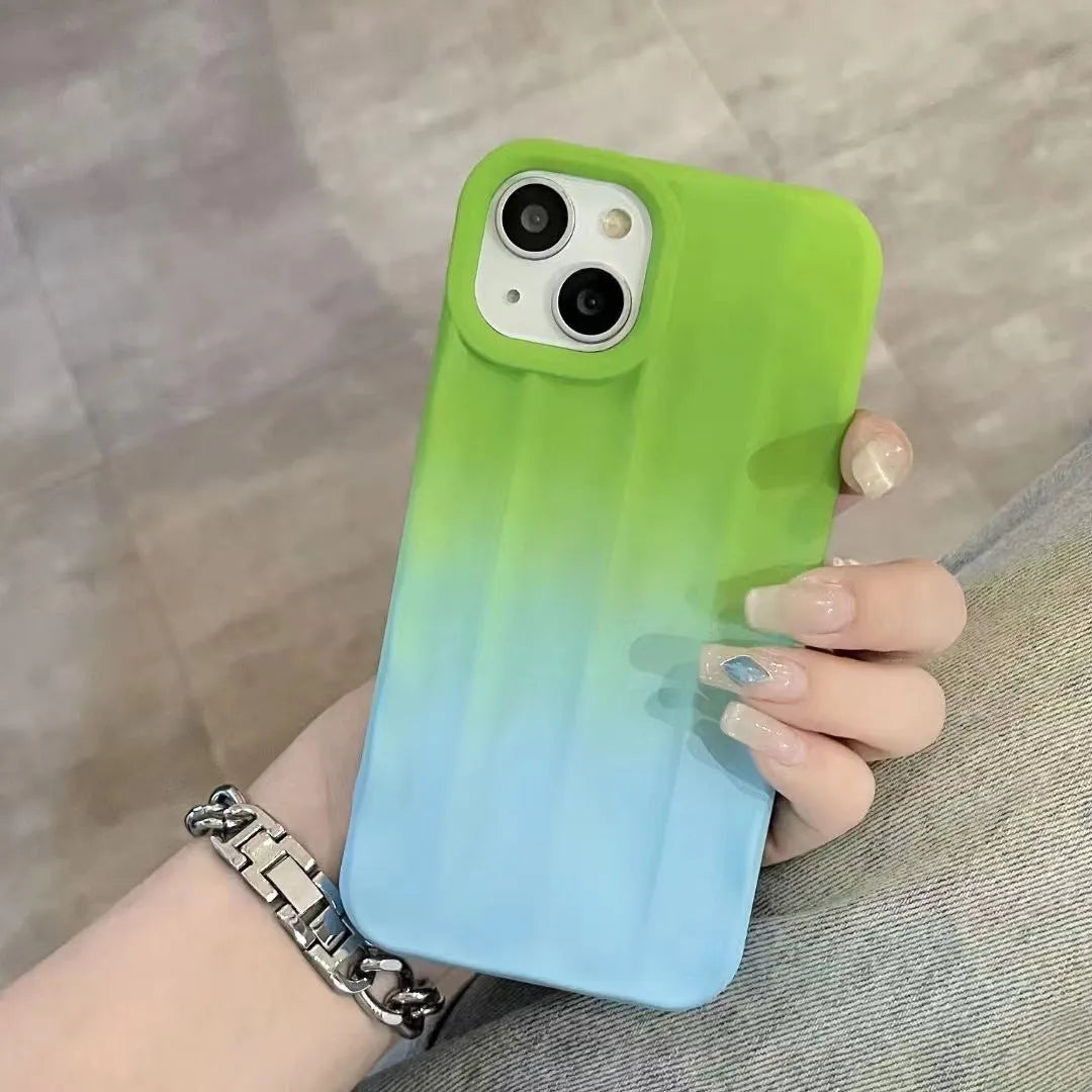 Frosted TPU gradient colour matching phone case for Apple iPhone with fall protection