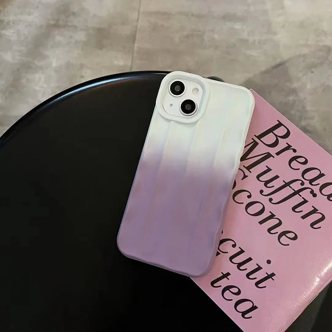 Frosted TPU gradient colour matching phone case for Apple iPhone with fall protection