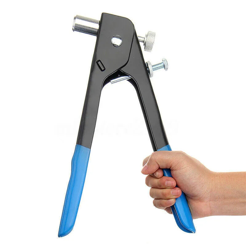 Alloy steel manual riveter nut set showing rivet gun and fasteners in 106pc or 86pc configuration