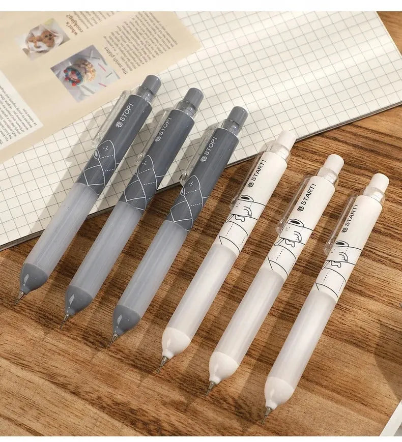 0.5mm mechanical pencil with cloud grip in black and white colours