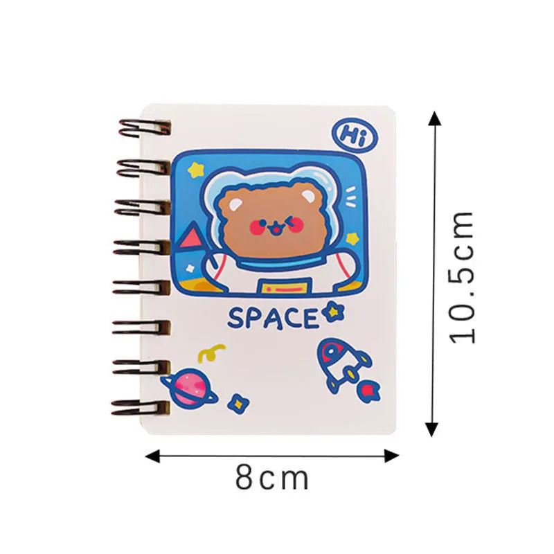 Astronaut Flipped pocket notebook showing 10.5x8cm size and choice of themed covers.