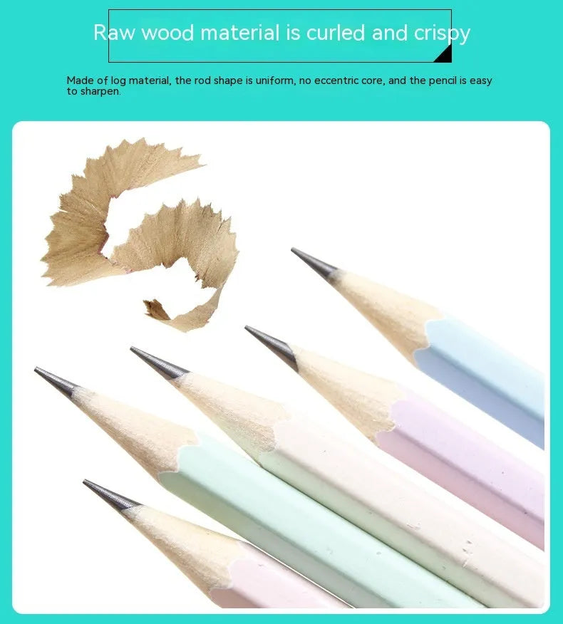 Pack of 50 hexagonal basswood pencils with HB graphite leads for drafting and writing.