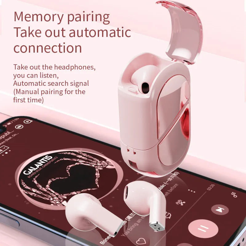 Creative Rotatable K520 Bluetooth headset in black, featuring rotatable earpieces and plastic construction