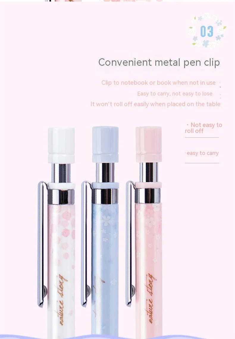 Set of three colourful cartoon-style 0.5mm automatic pencils with boxes of HB refills.