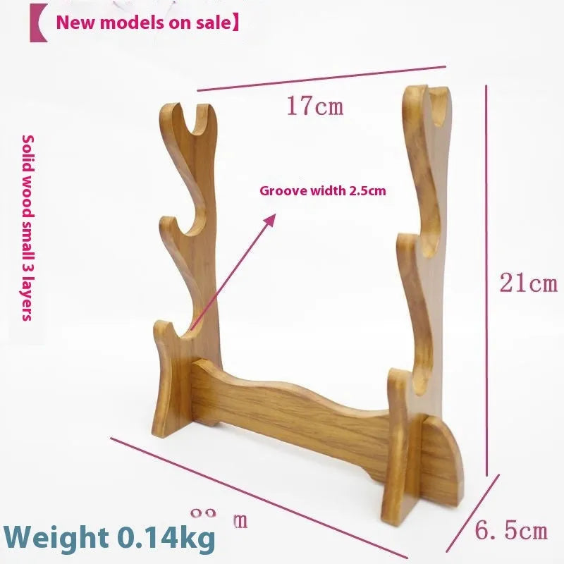 Chinese style handmade wooden bracket shelf with multiple layer options on display.