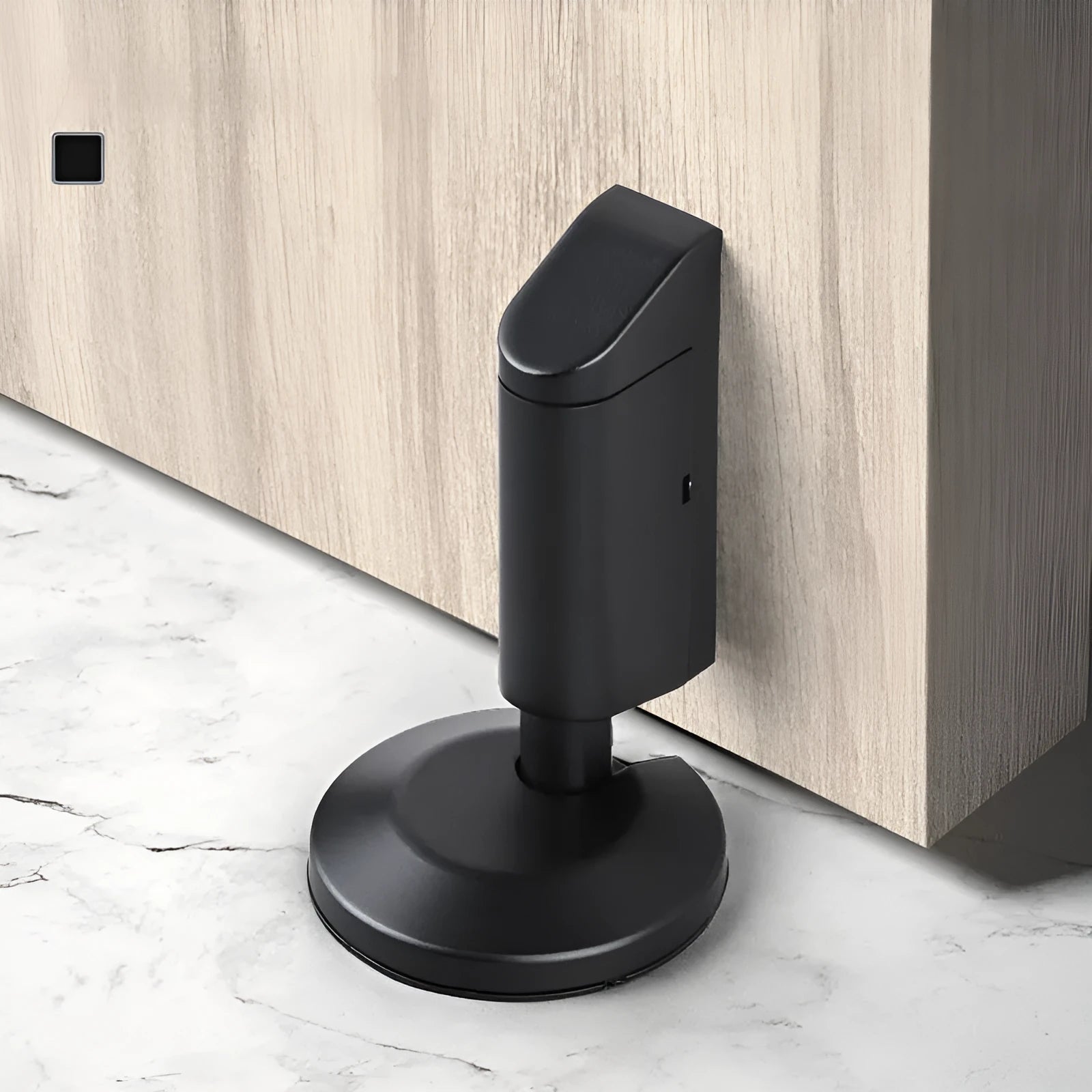 Modern invisible door stopper in zinc alloy showing multiple colour finish options