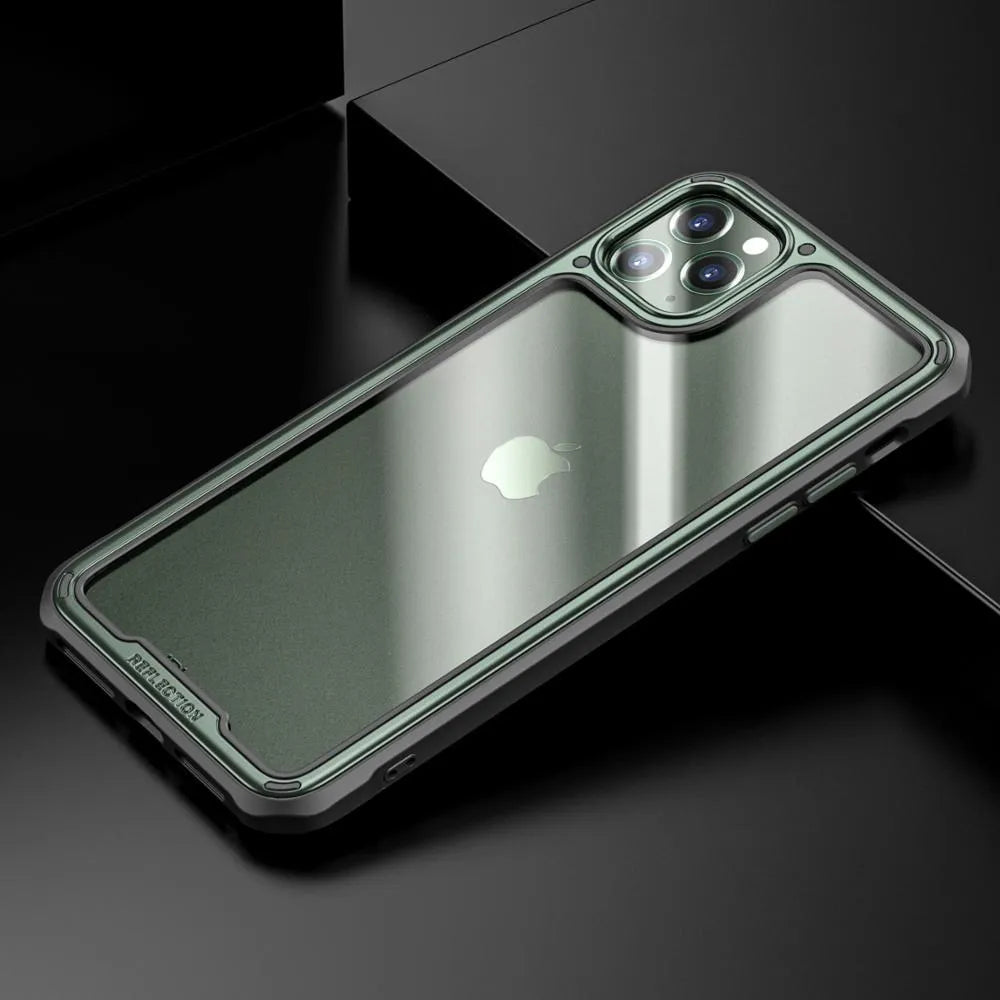 Transparent silicone iPhone 11 case showing back cover design in six colour options