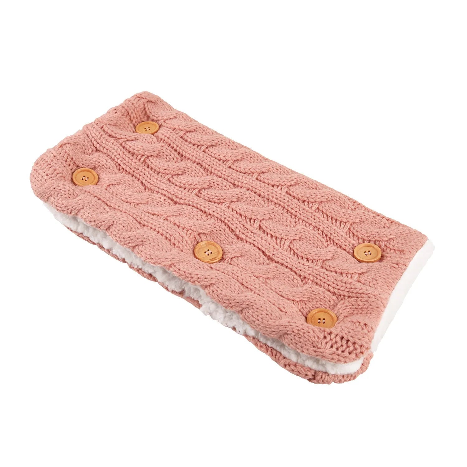 Baby sleeping bag in beige acrylic and lamb wool with pushchair handrail set