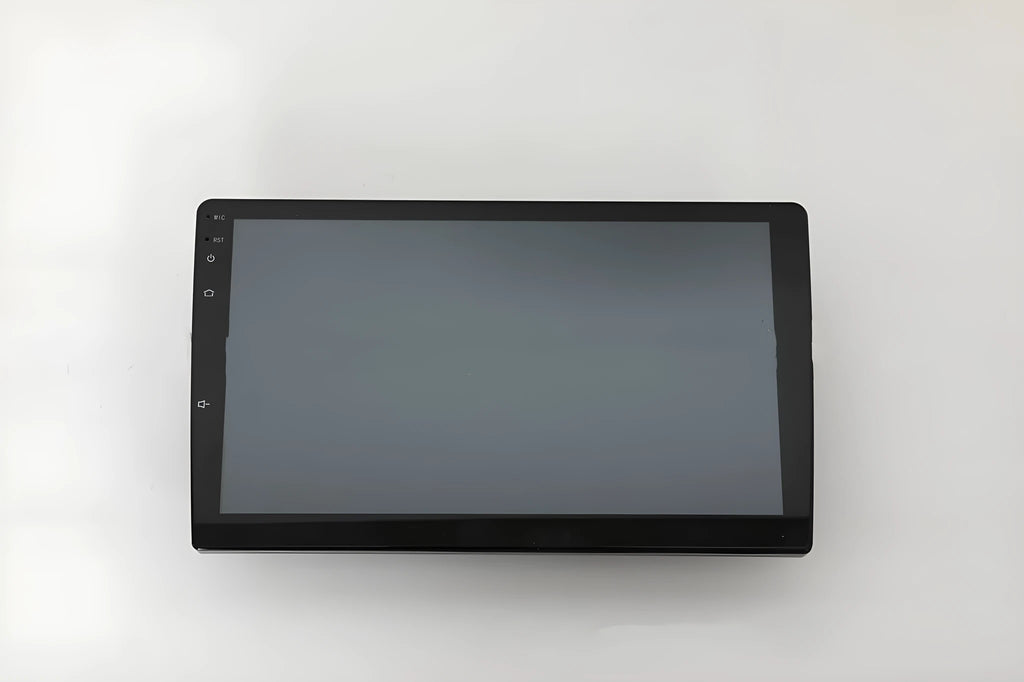 10.1 inch Android car stereo with trapezoidal panel and touchscreen display