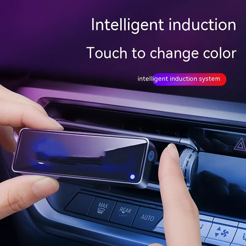 Black automobile aromatherapy air outlet ambience light with LED decoration and fragrance sticks