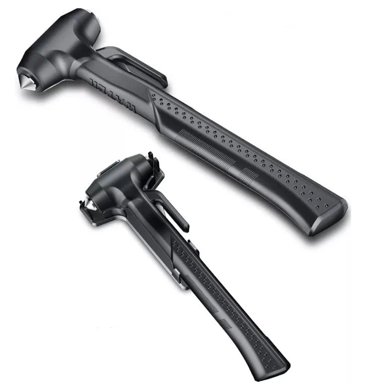 Window breaker safety hammer with ABS body and high carbon steel tip in red colour