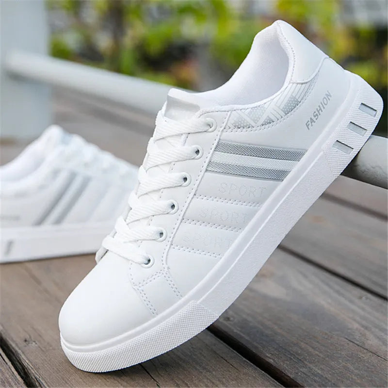 Men's running shoes in black, grey or white colours showing European size options 39-44