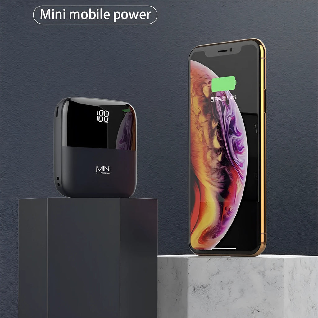 10000mAh Android power bank with digital display showing battery percentage