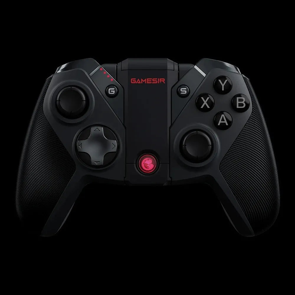 Black Gaishi chicken handle wired gaming controller with Type-C cable on a grey background.