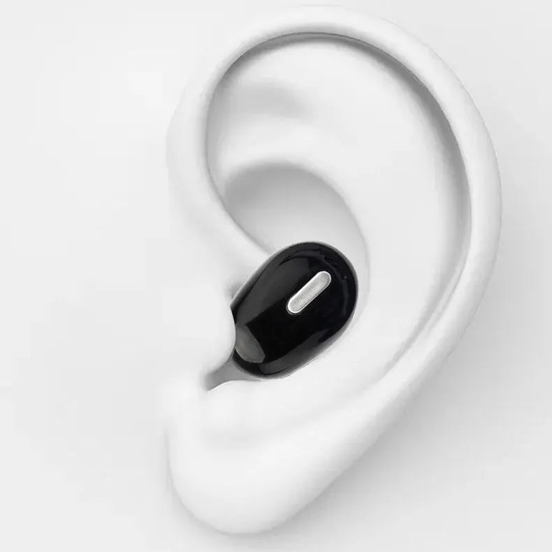 X9 mini single ear Bluetooth headset in black with voice control