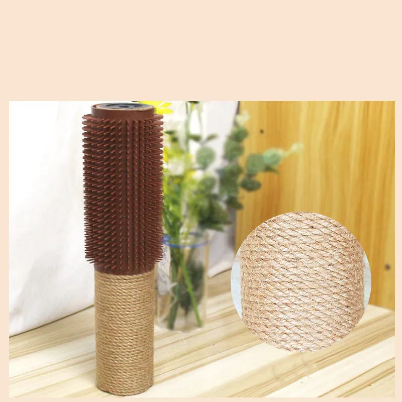 Sisal cat scratching post measuring 30cm tall, available in brown or grey colour