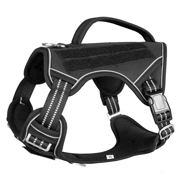 Tactical dog chest strap harness in Oxford cloth for search and rescue patrol working dogs