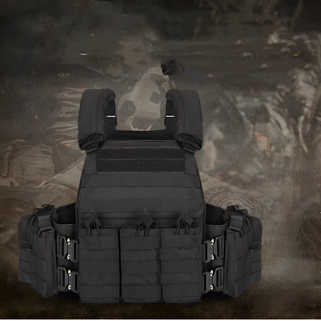 Polyester camouflage tactical vest for outdoor training and shooting sports in free size