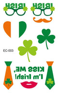 Irish festival flag tattoo sticker paper with clover design measuring 120x75mm for children's face decoration