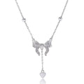 S925 silver butterfly heart pendant clavicle chain necklace with adjustable 40-45cm length