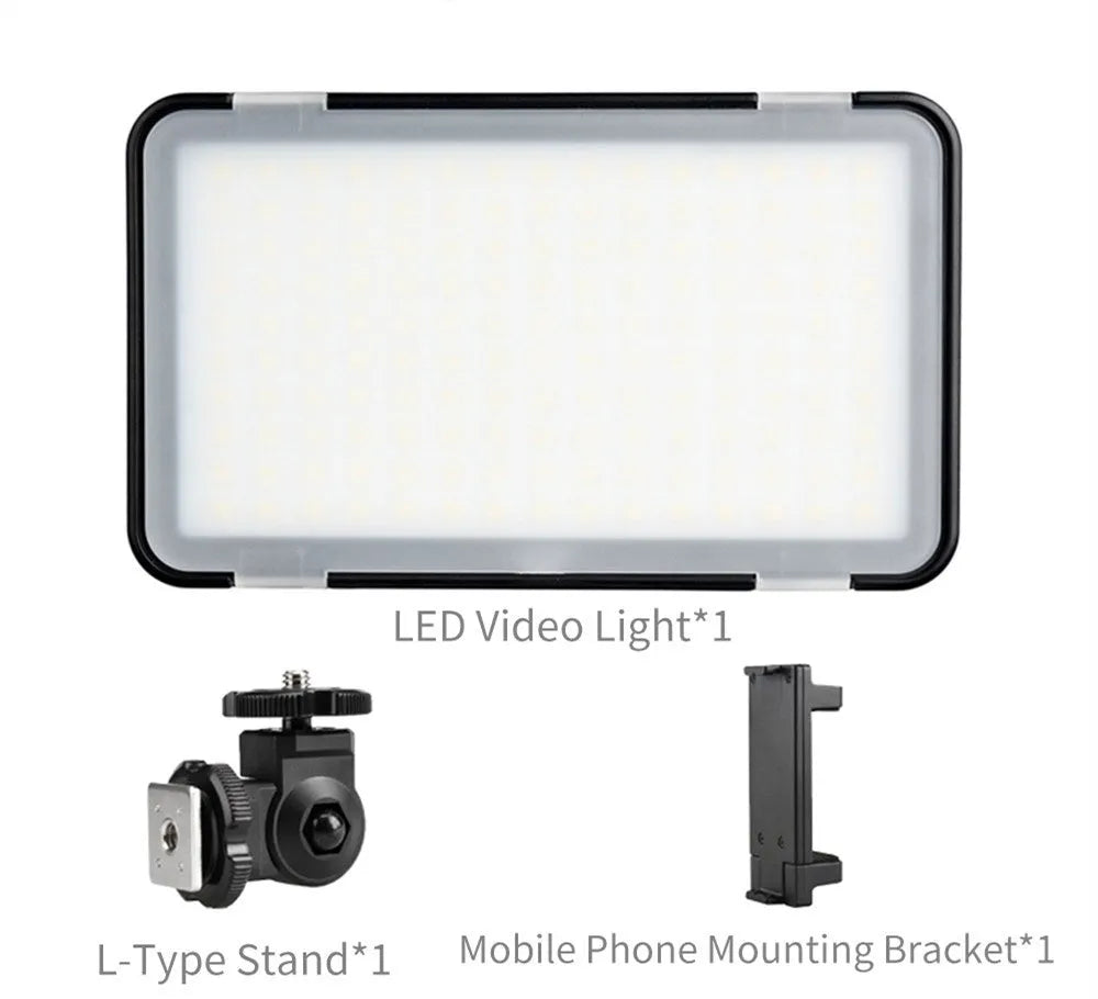 Shenniu M150 ultra-thin silver LED video light for mobile phone and camera mounting