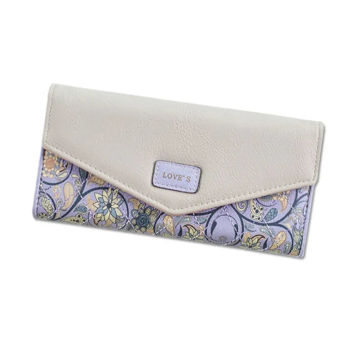 Fashion large capacity buckle three-fold leather clip wallet in five colour options.