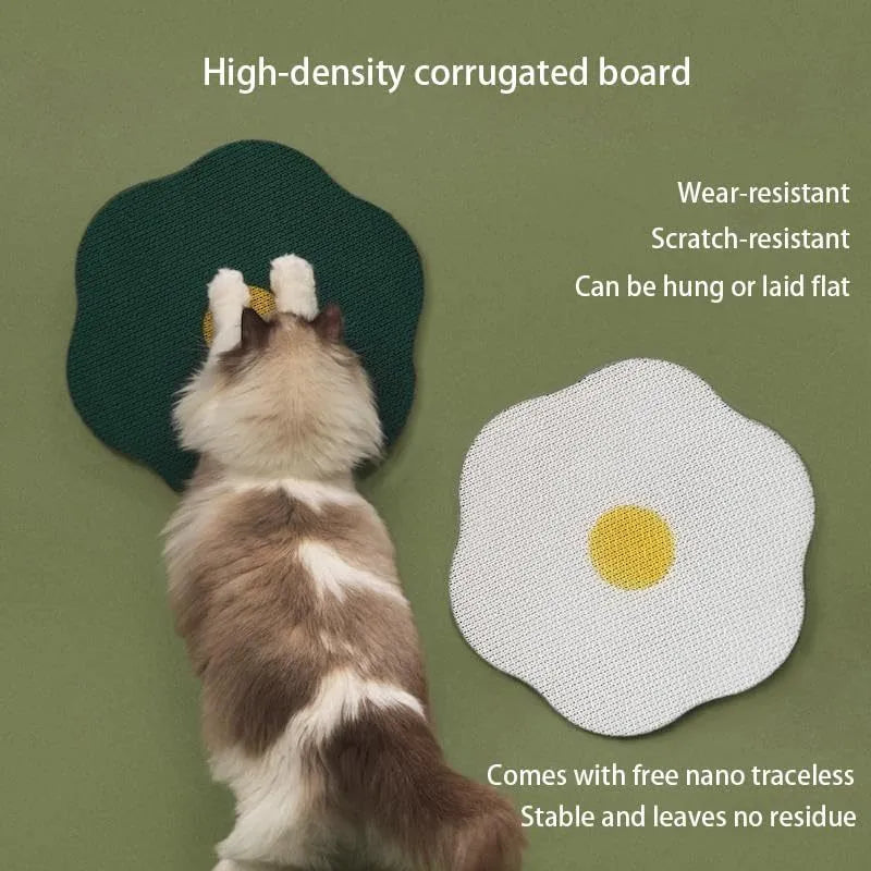 40 x 37.3 cm corrugated cat scratching board mounted on wall with grey colour option