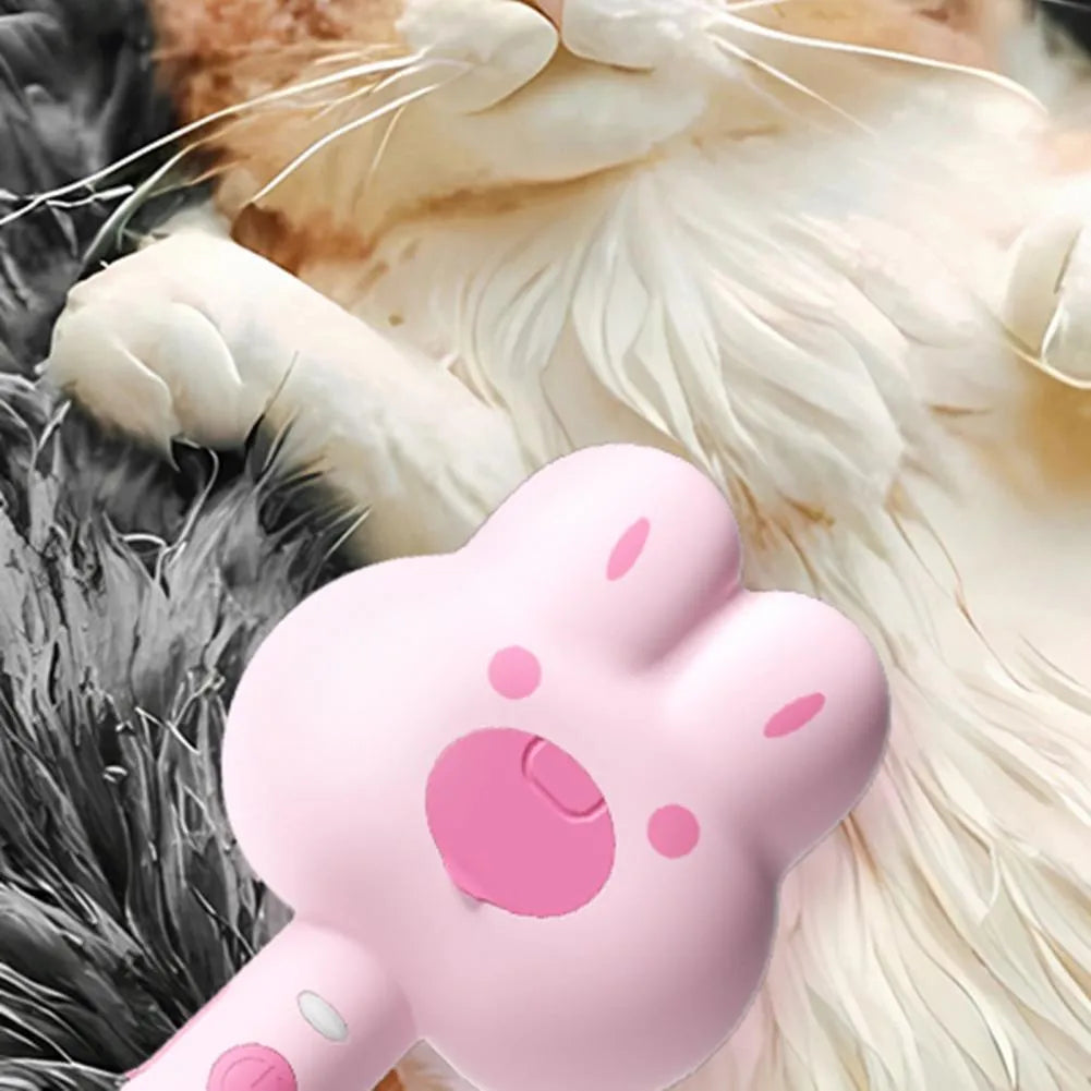 Rechargeable cat grooming spray brush with steam function in green, pink or white colours