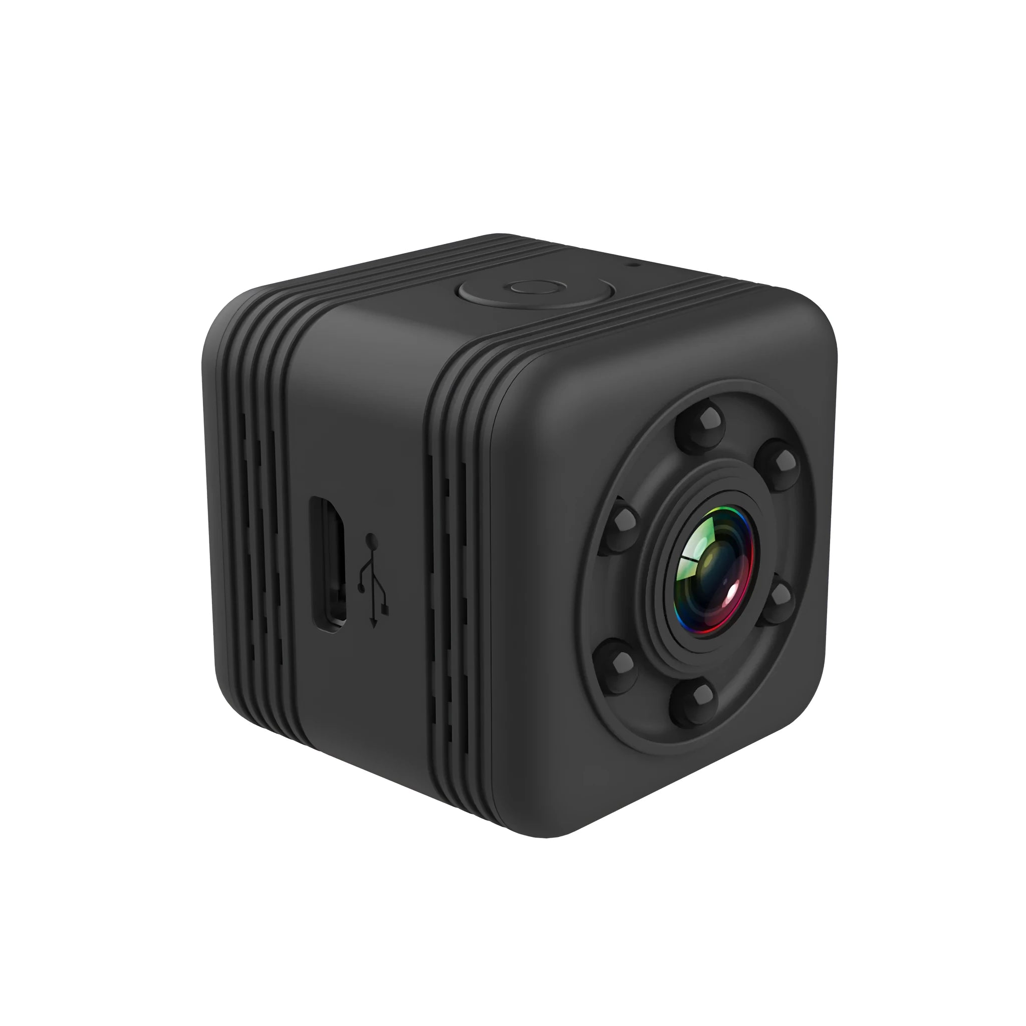 Black waterproof sports camera with GPCV4225 chip and MicroUSB port for 240 minute recording