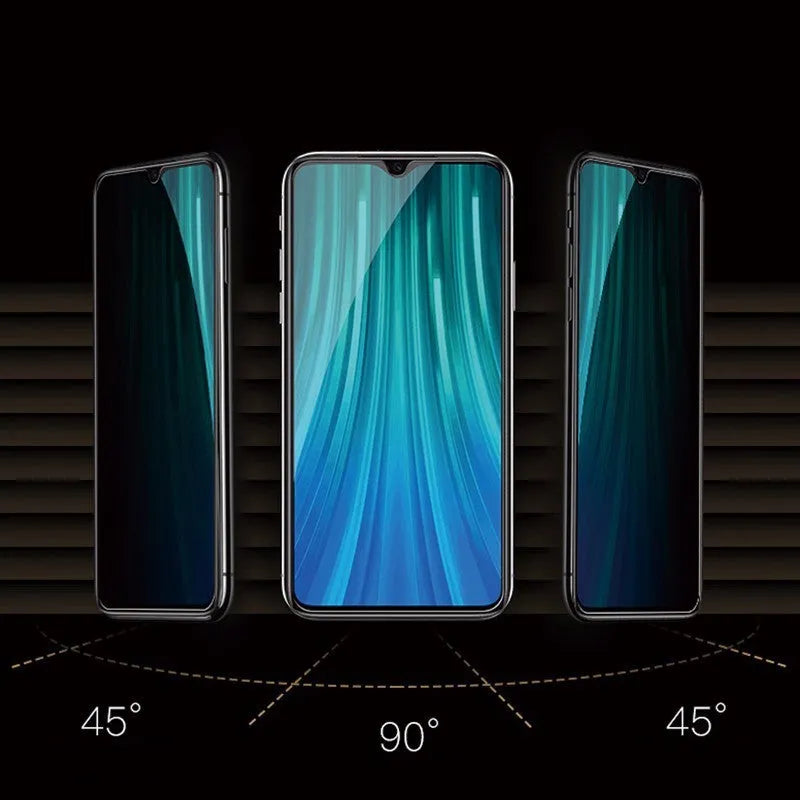 Anti-spy privacy screen protector for Poco and Redmi Note mobile phones with minimalist film design