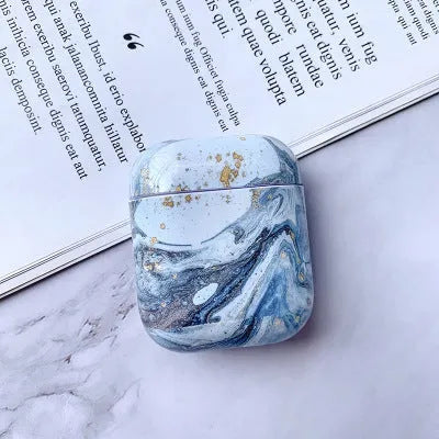 White marble pattern hard PC protective case for Apple AirPods charging box