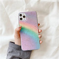 Rainbow gradient colour tpu phone case with stripes for iPhone models