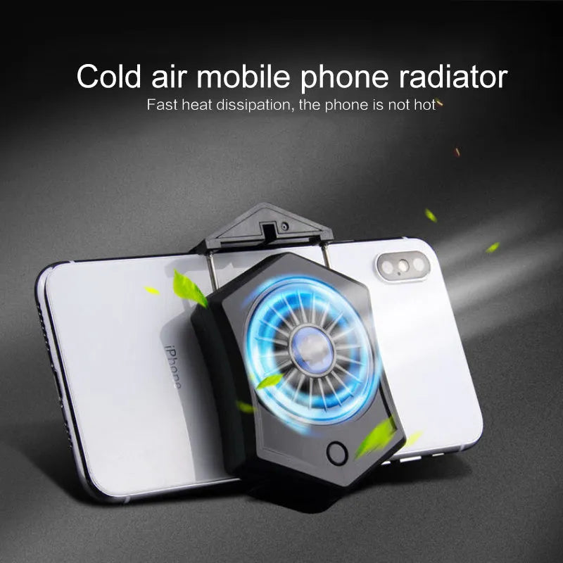 Black mobile phone radiator cooler with aluminium heat dissipation plate and USB connector