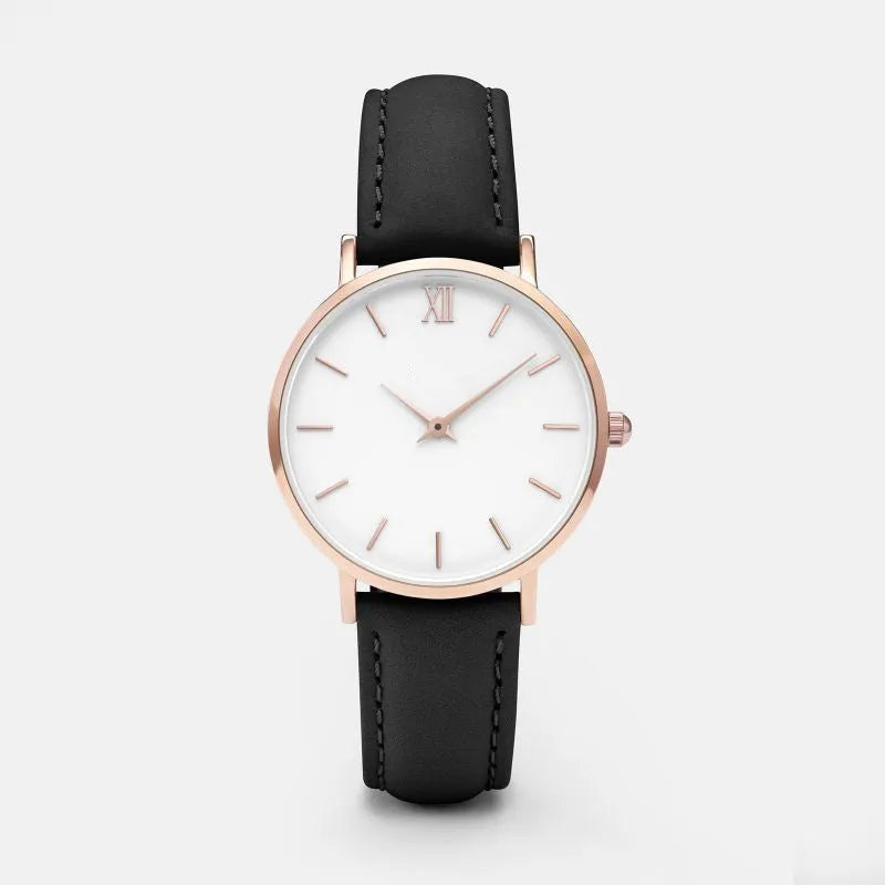 35.5mm square quartz wristwatch with PU leather strap in thirteen colour options