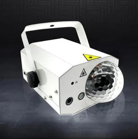 LED laser magic fan stage lighting equipment with dual laser projection and RGB illumination