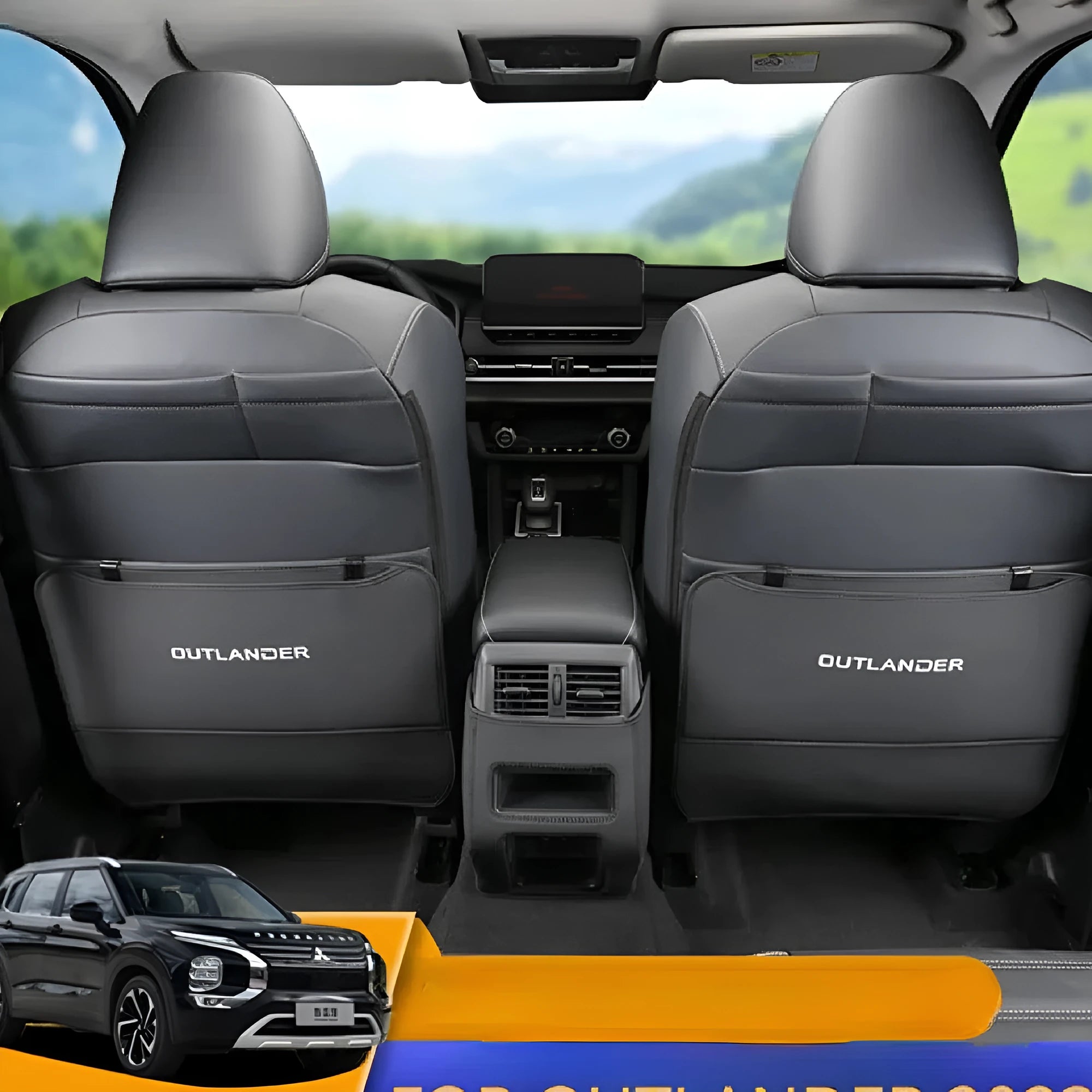 Three-piece anti-kick pad set for 2023 Mitsubishi Outlander leather interior protection