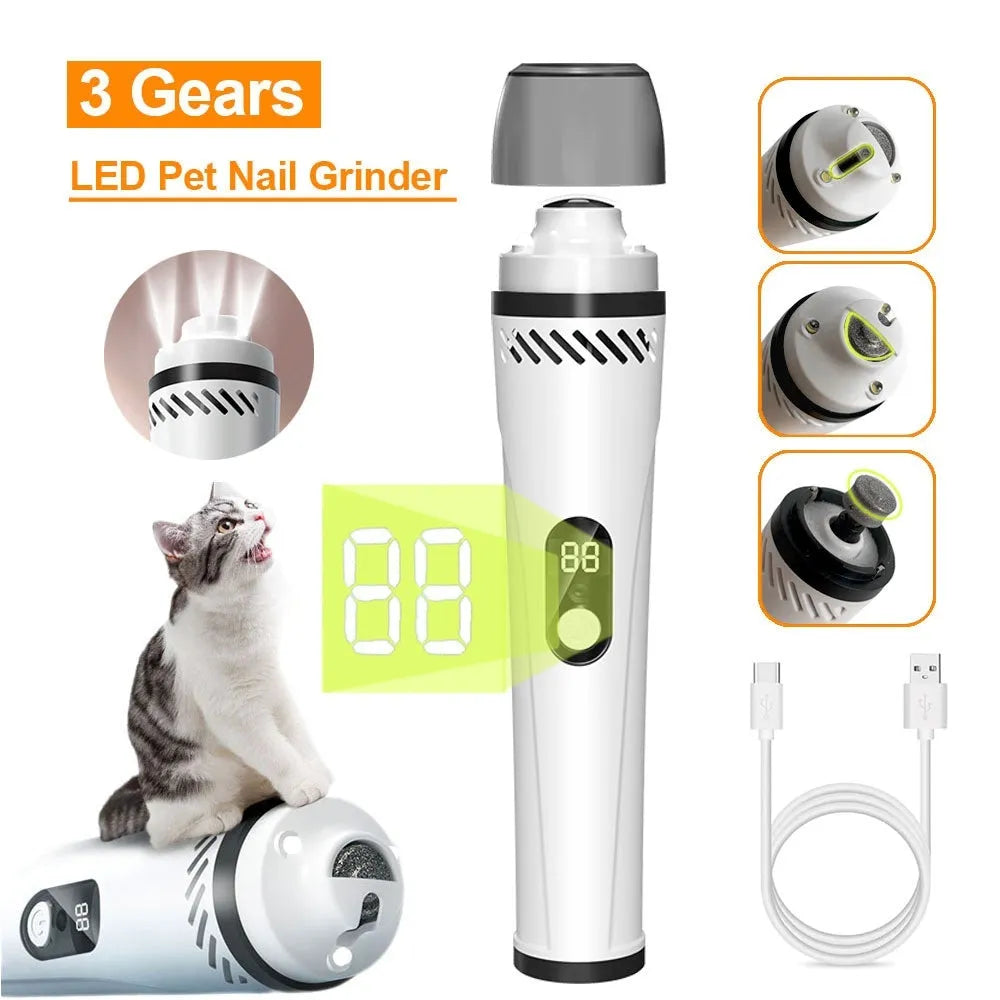 Pet automatic nail grinder with LCD display and dust collection for dogs