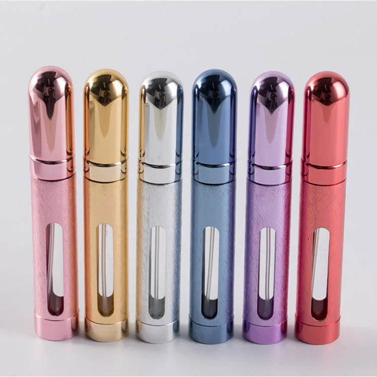 12ml aluminium bullet-shaped perfume bottle with glass liner in assorted colours