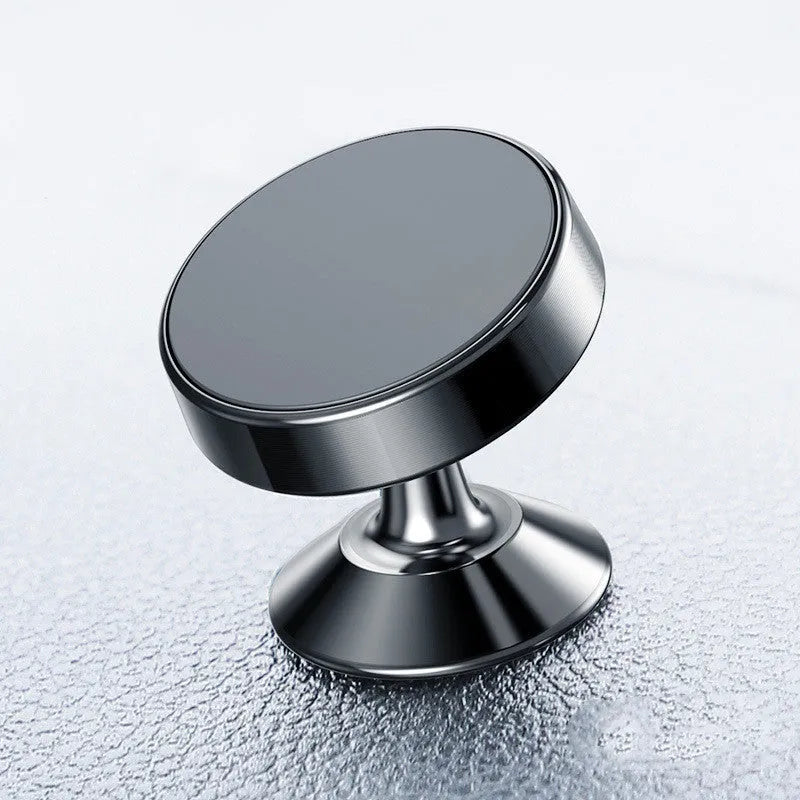 Aluminium alloy magnetic car phone holder in black colour with CD texture surface