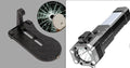 Silver portable plastic LED flashlight with strong beam for emergency and outdoor use.
