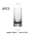 Light luxury crystal glass thick bottom lace whiskey glass with clear transparency, single tumbler style.
