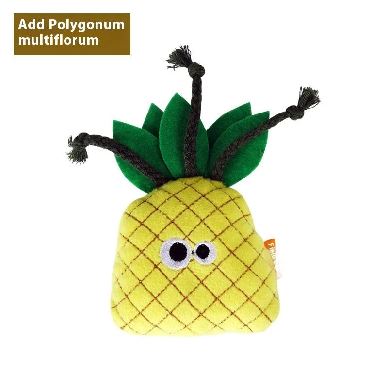 Tiantianmao catnip plush toy in burrito, cone, cucumber, mushroom, pineapple, and pizza shapes for cats