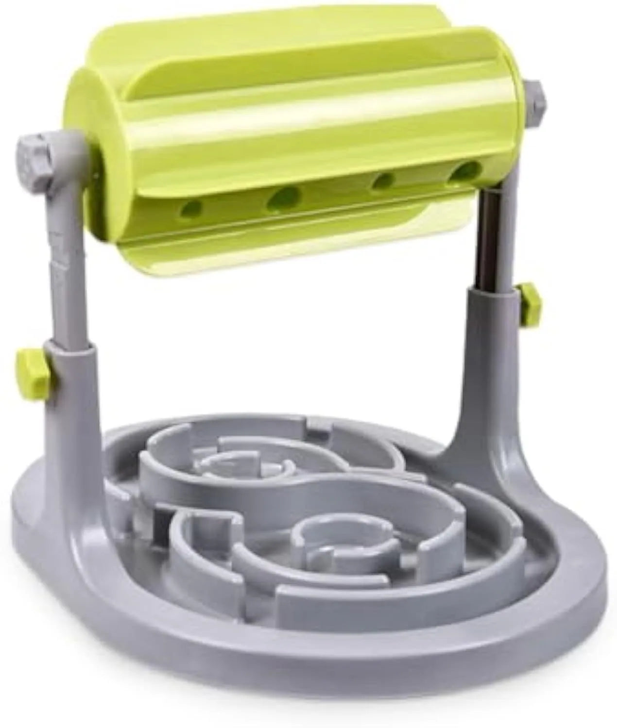 Blue adjustable height interactive dog and cat puzzle feeder slow food bowl toy