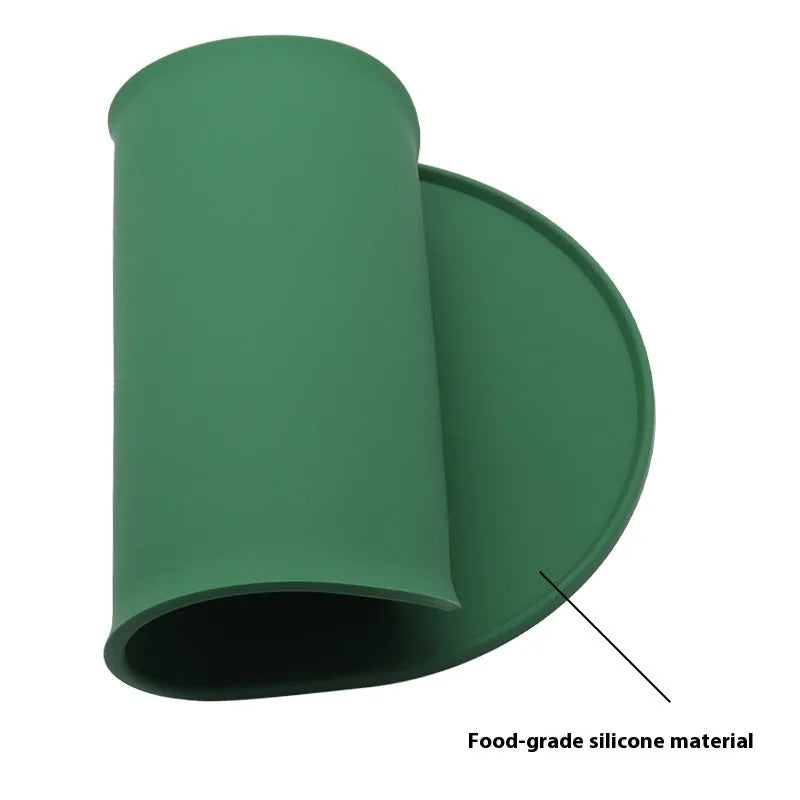 Silicone waterproof cat feeding placemat in green, beige, black, or purple colours