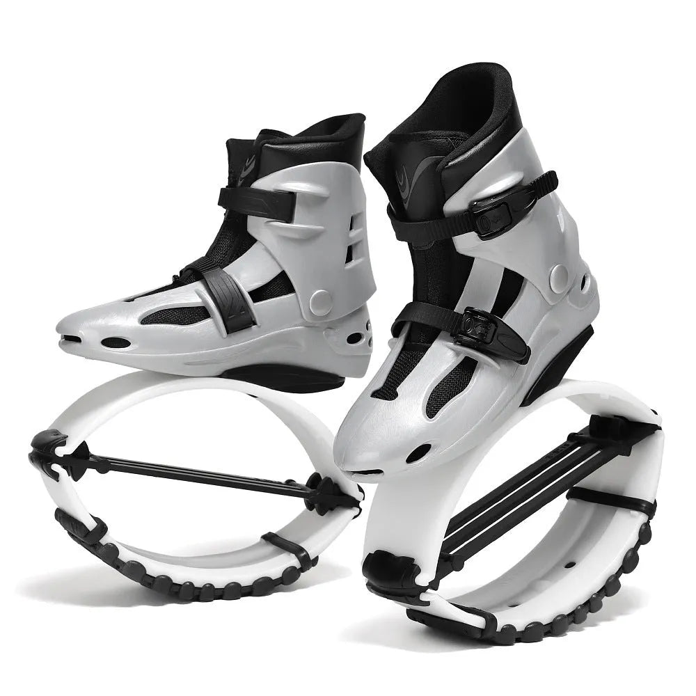 TPU sports bouncing shoes for adults in multiple colour options including black silver and rose pink.
