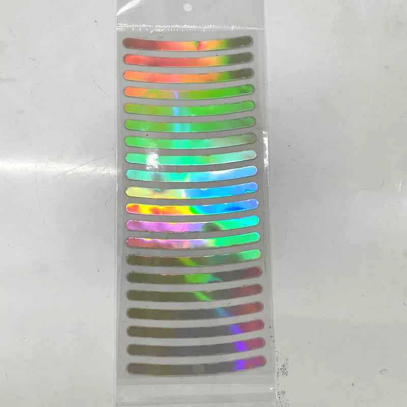 20-piece set of arc-shaped PVC reflective stickers for car wheel hubs in multiple colour options