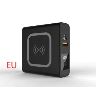 Super QI wireless charging power bank PD20W 10000mAh with travel adapter in black or white