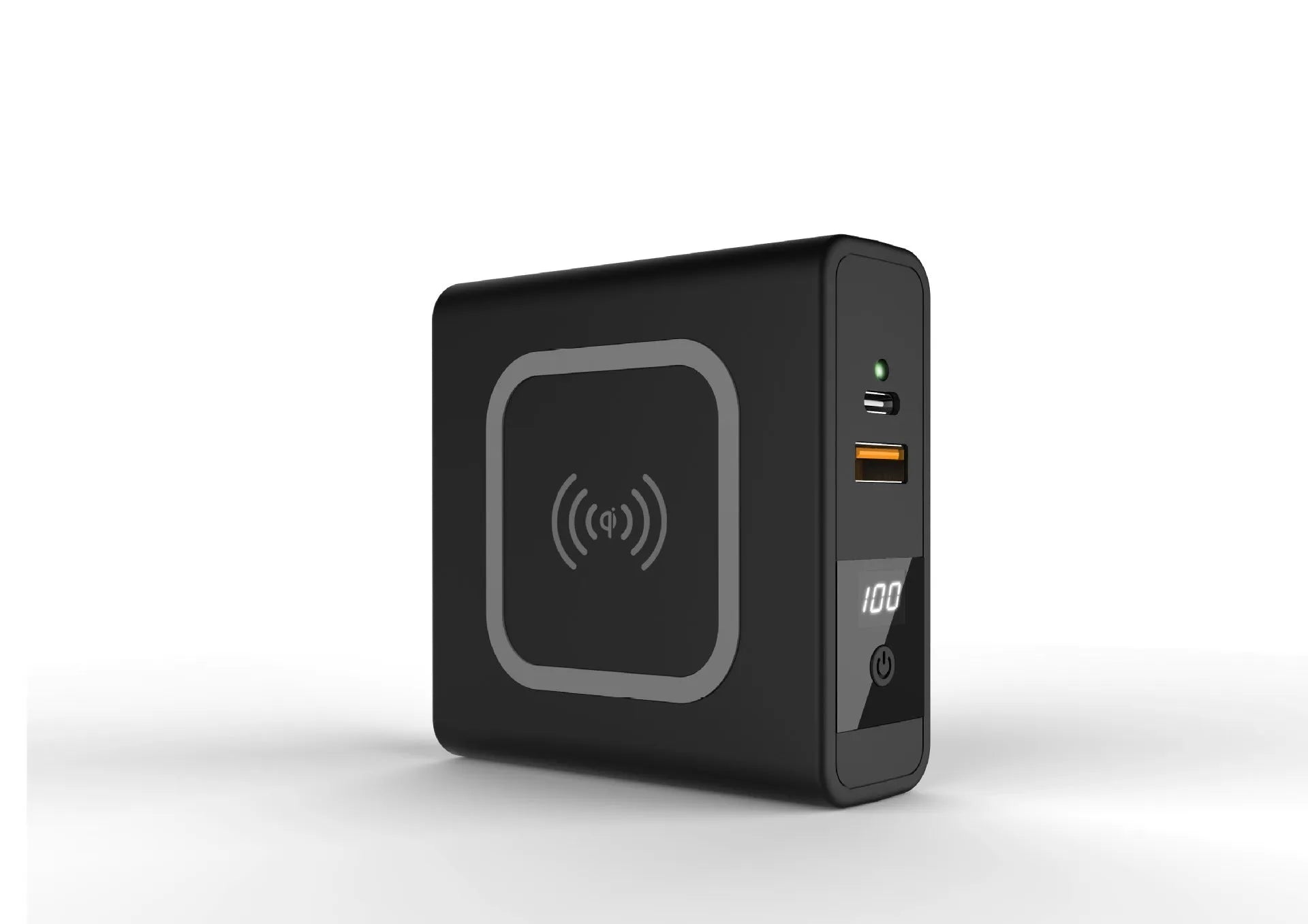 Super QI wireless charging power bank PD20W 10000mAh with travel adapter in black or white