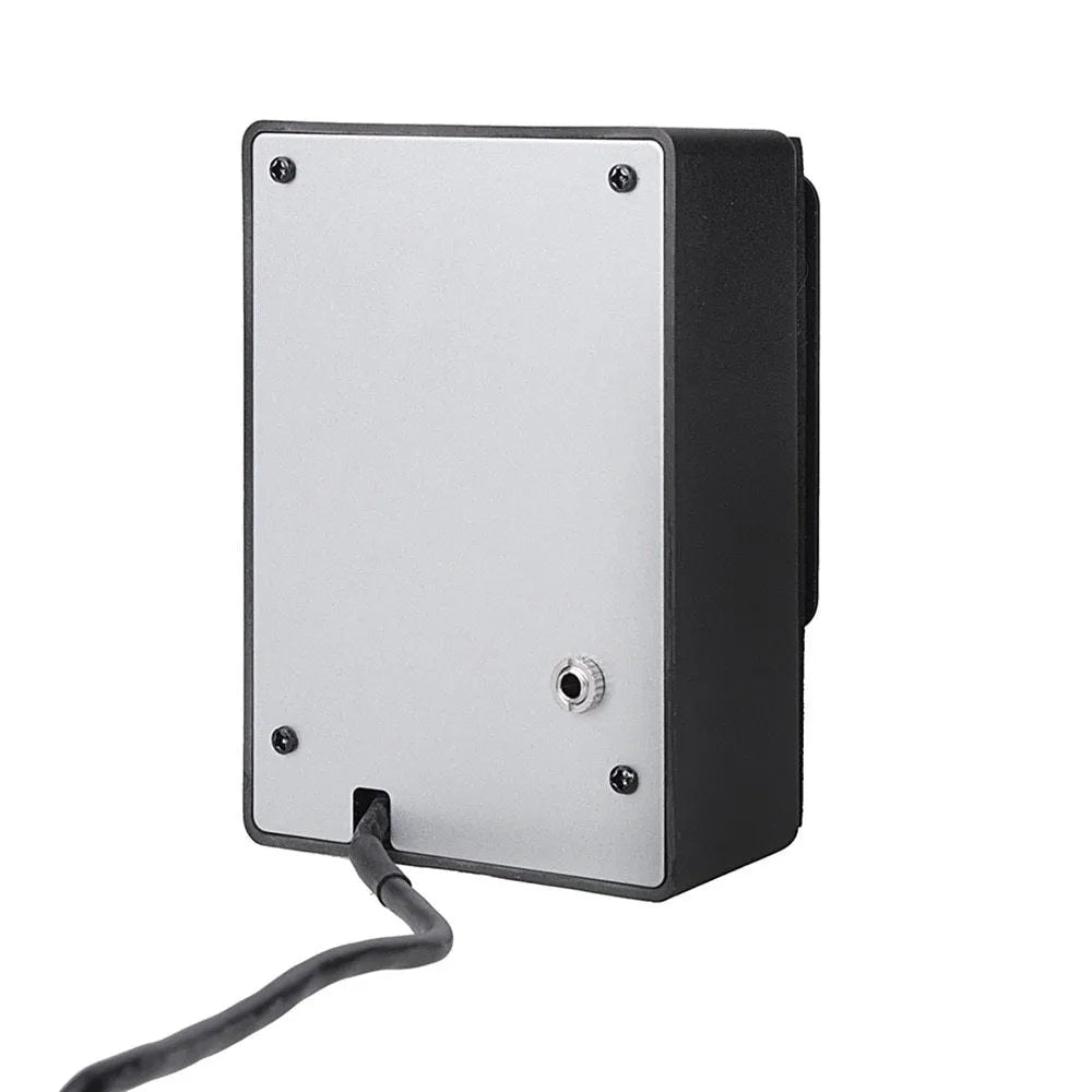Cherub GT-6 black acoustic guitar EQ pickup unit with control knobs for 3-band EQ and built-in effects.
